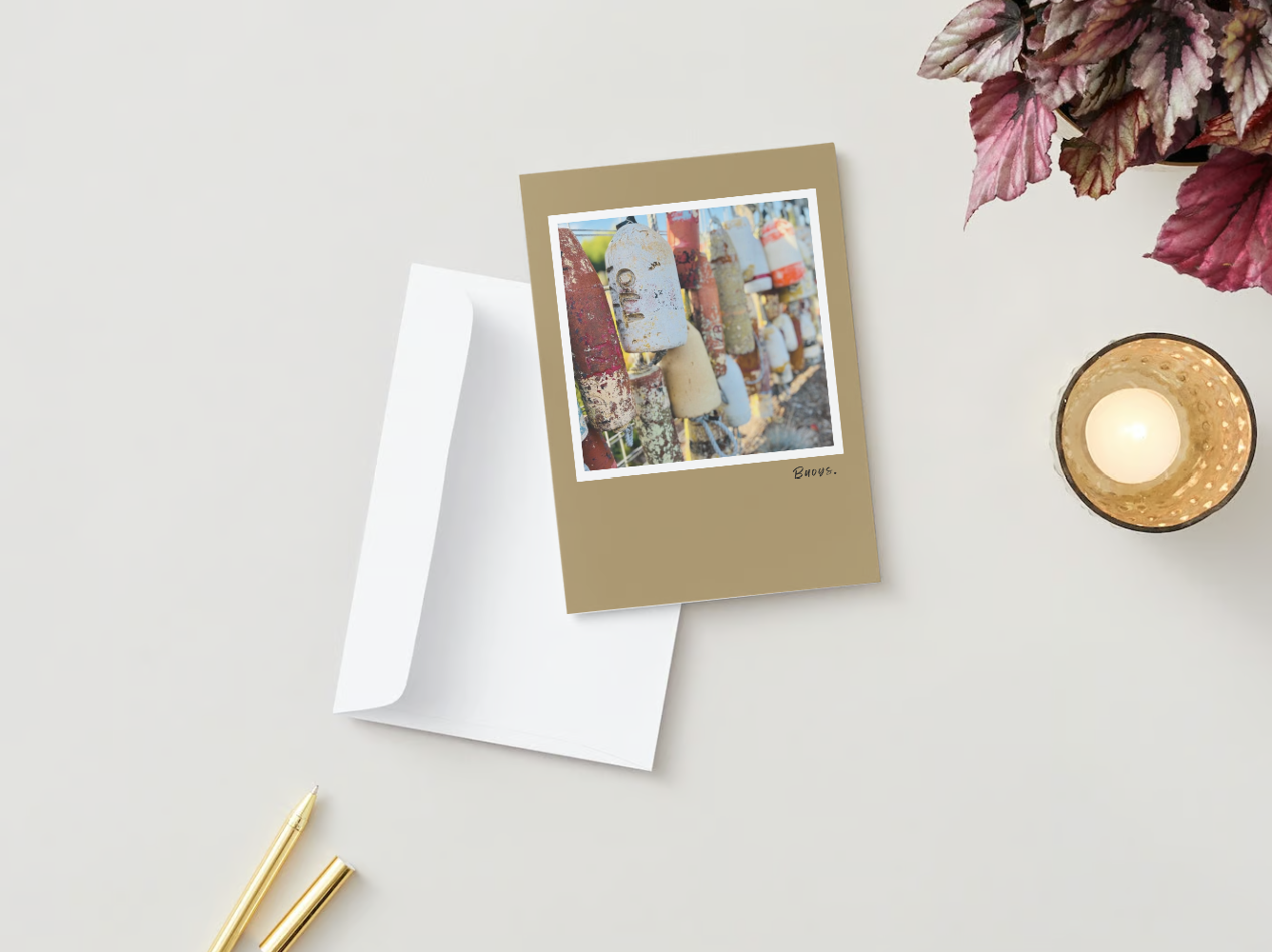 Buoys - Handmade Photography Note Card