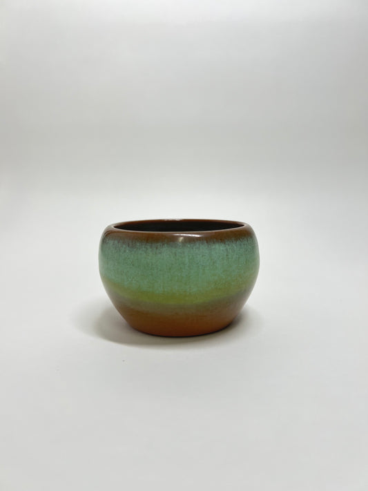 Frankoma Pottery Small Sugar Bowl: Vintage Prairie Green Glaze, Mid-Century Modern