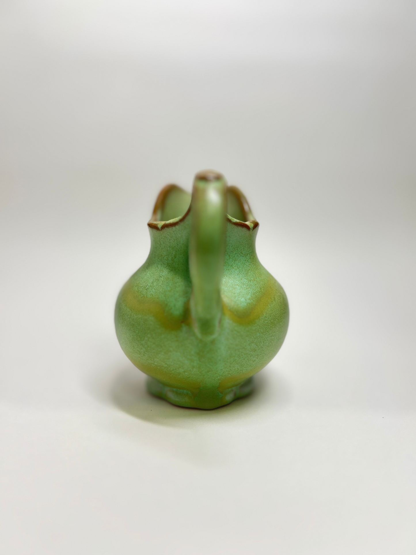 Frankoma Pottery Pitcher Tall: Vintage Prairie Green Glaze, Mid-Century Modern