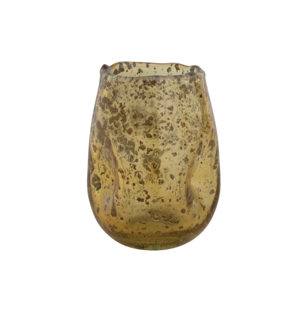 Collected Seeded Glass Votive Holder