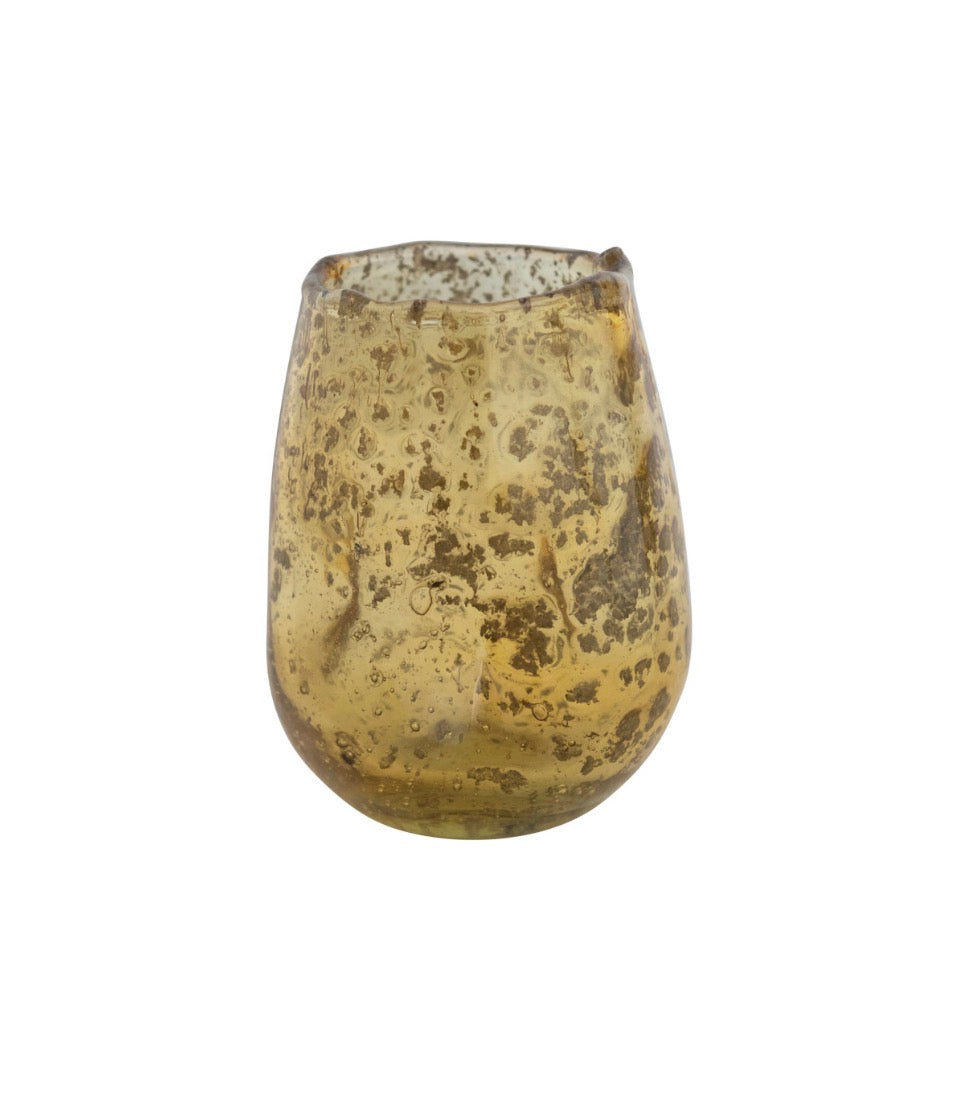 Collected Seeded Glass Votive Holder