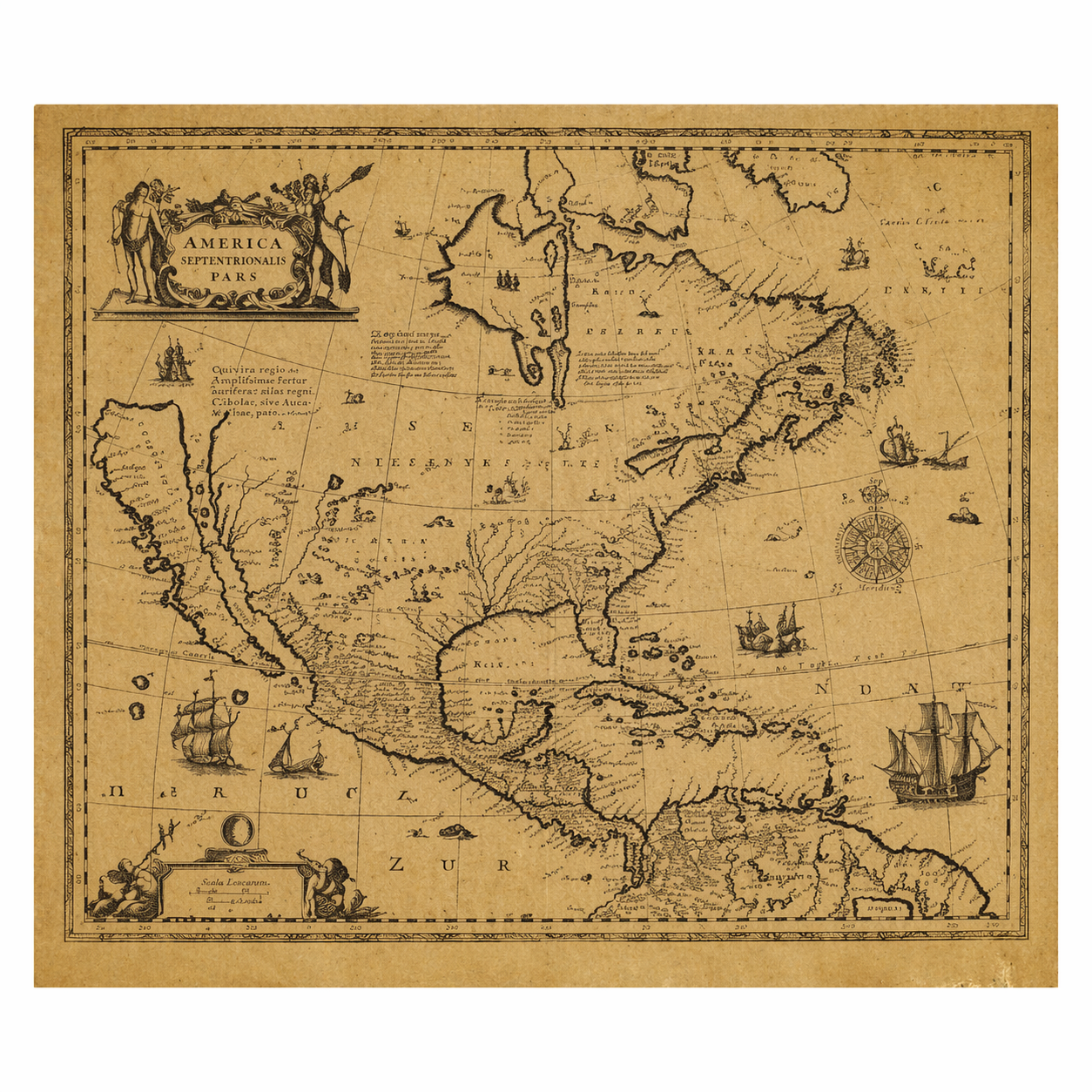 Reproduction Antique Map Plaque