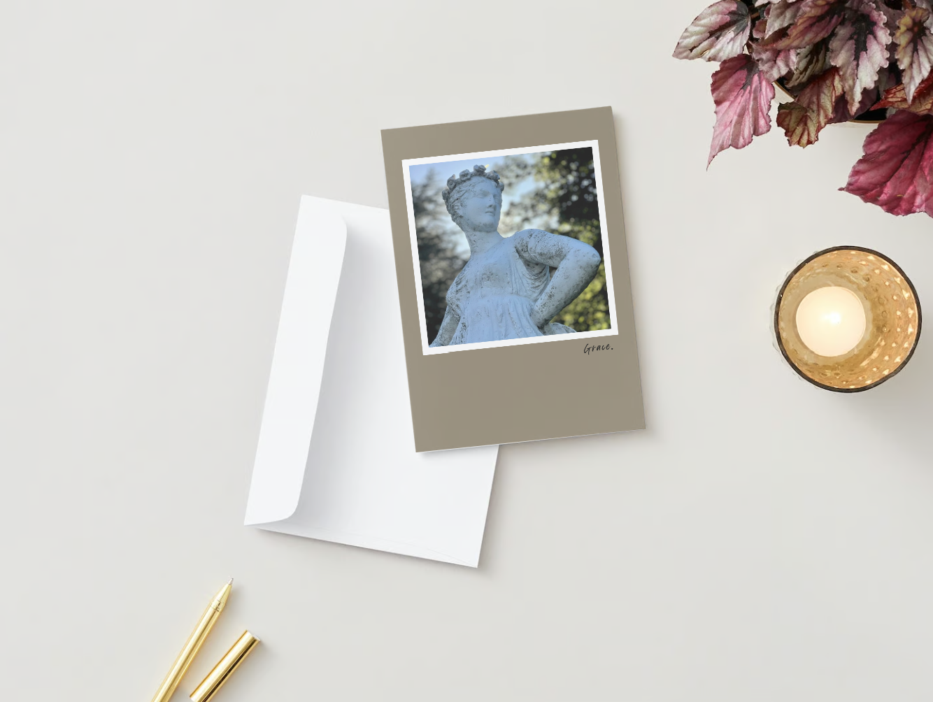 Handmade Photo Greeting Cards: 'Grace' Art Note Cards