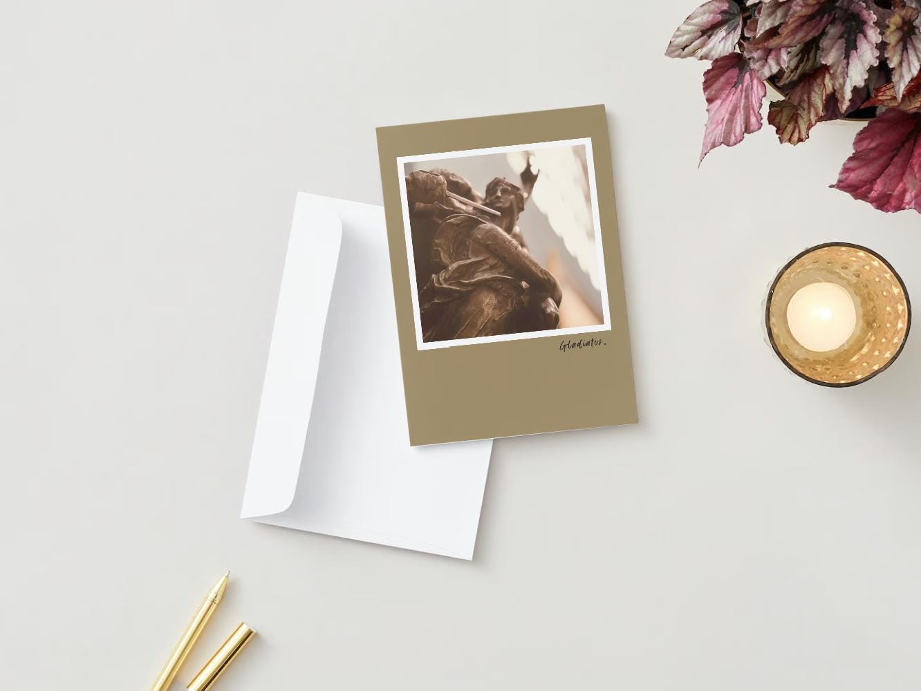 Handmade Photo Greeting Cards: 'Gladiator' Art Note Cards