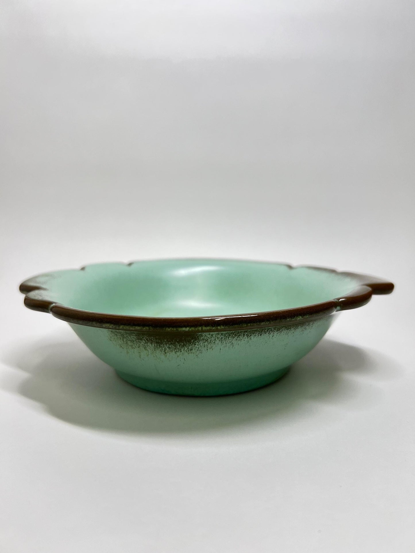 Frankoma Pottery Berry Bowl: Prairie Green Glaze, Mid-Century Modern