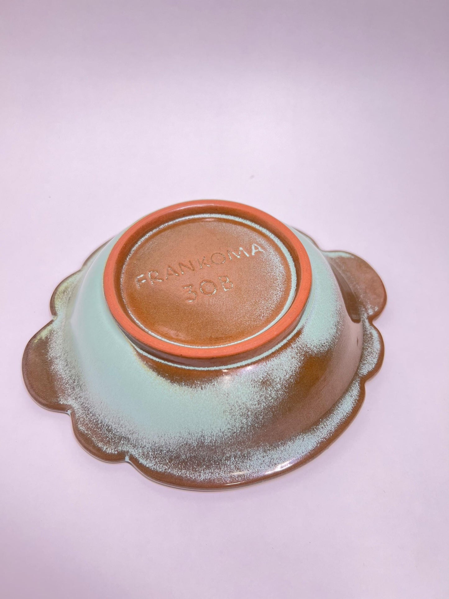 Frankoma Pottery Berry Bowl: Prairie Green Glaze, Mid-Century Modern