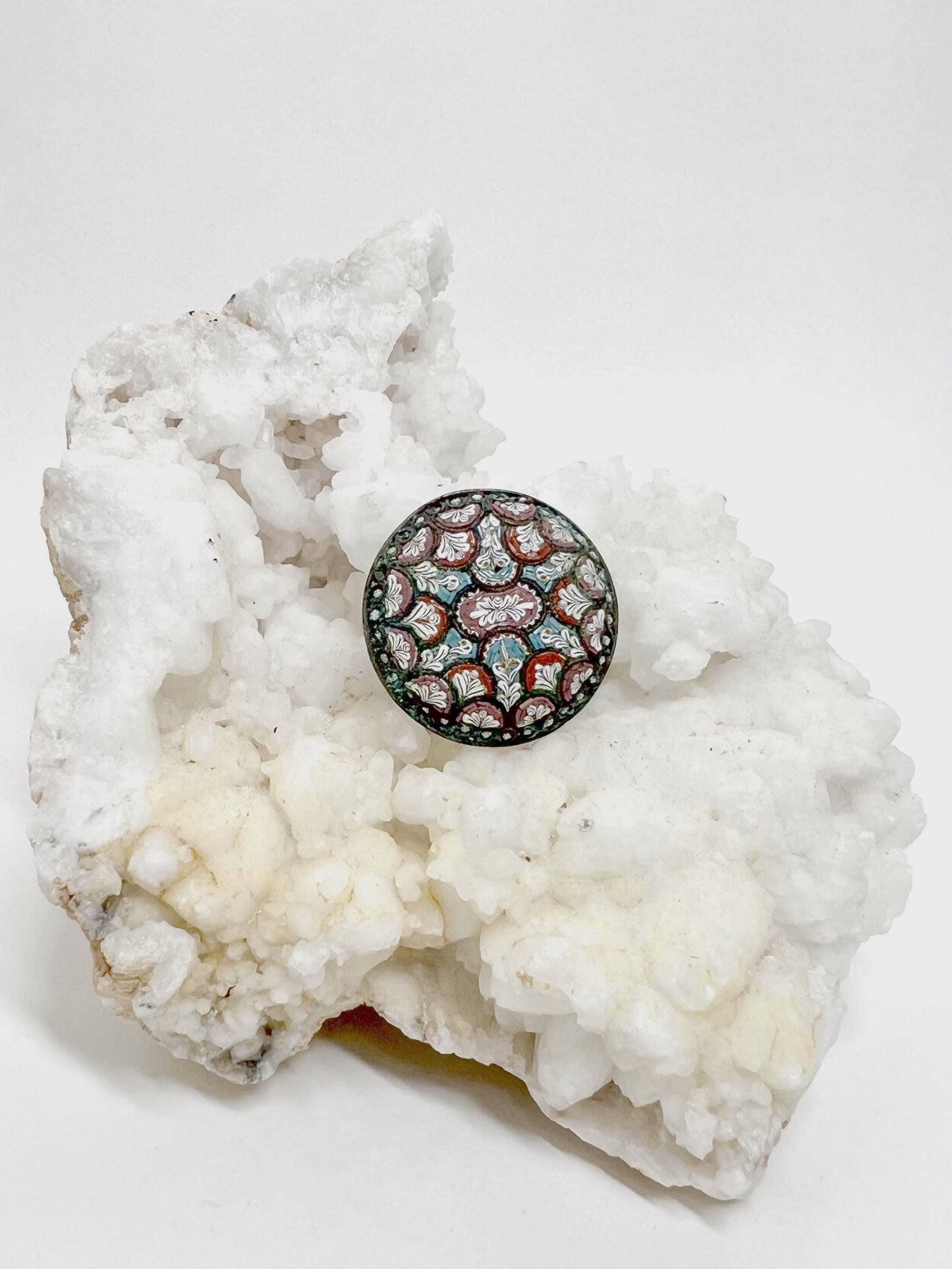 Vintage Italian Micro Mosaic Brooch | Brass & Glass Floral Pin | Mid-Century Souvenir Jewelry