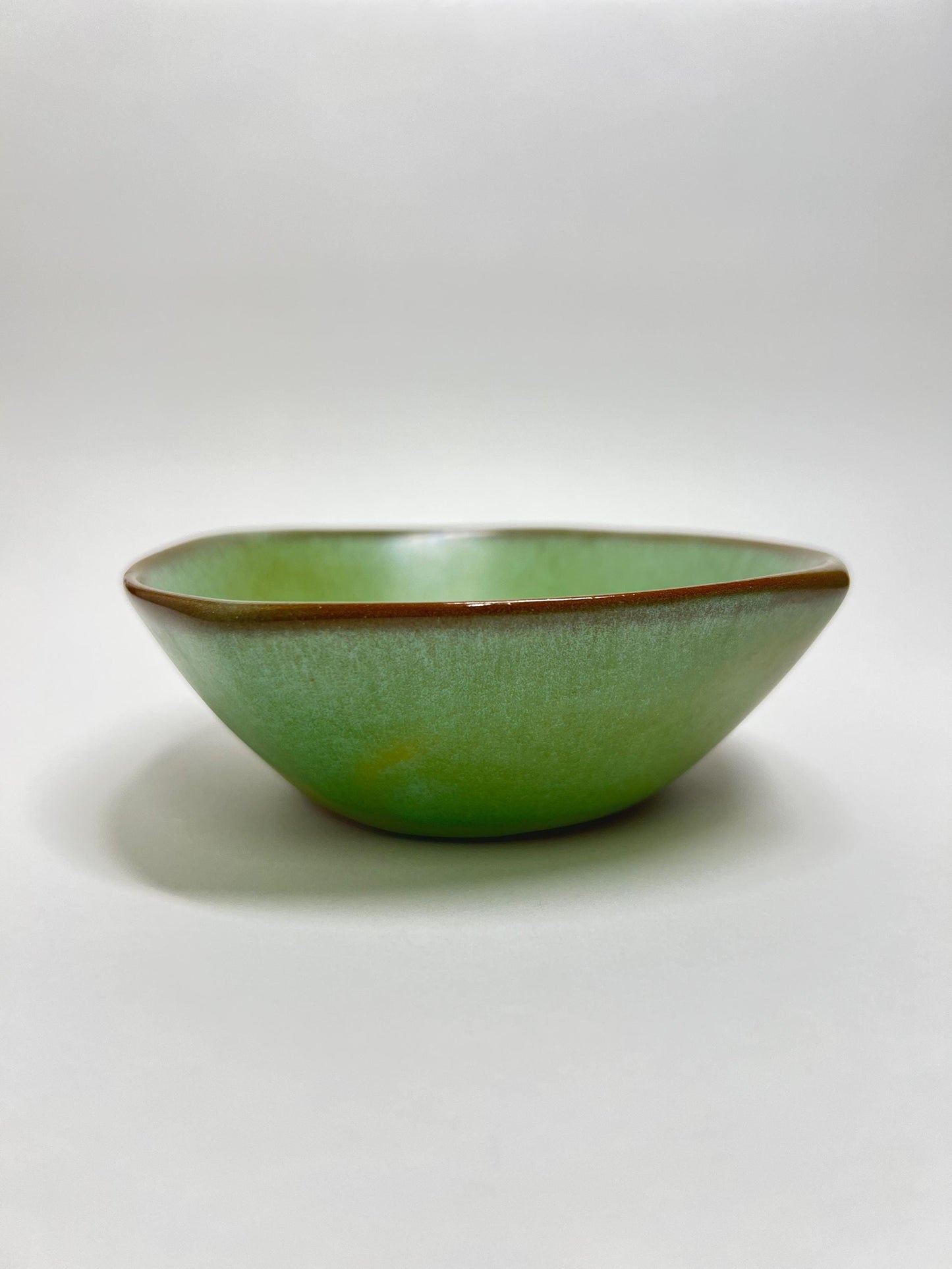 Frankoma Pottery Prairie Green Bowl: Mid-Century Modern 5" Collectible