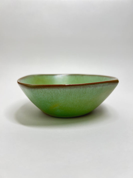 Frankoma Pottery Prairie Green Bowl: Mid-Century Modern 5" Collectible