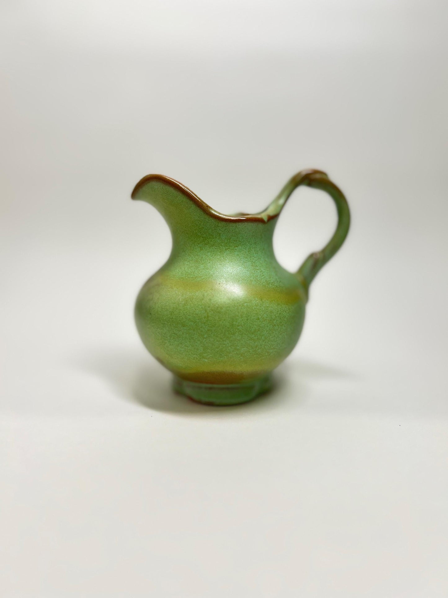 Frankoma Pottery Pitcher: Vintage Prairie Green Glaze, Mid-Century Modern