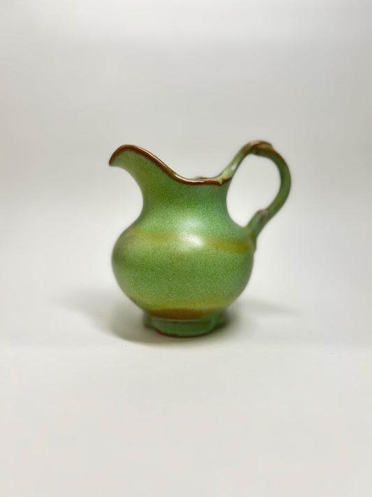Frankoma Pottery Pitcher: Vintage Prairie Green Glaze, Mid-Century Modern