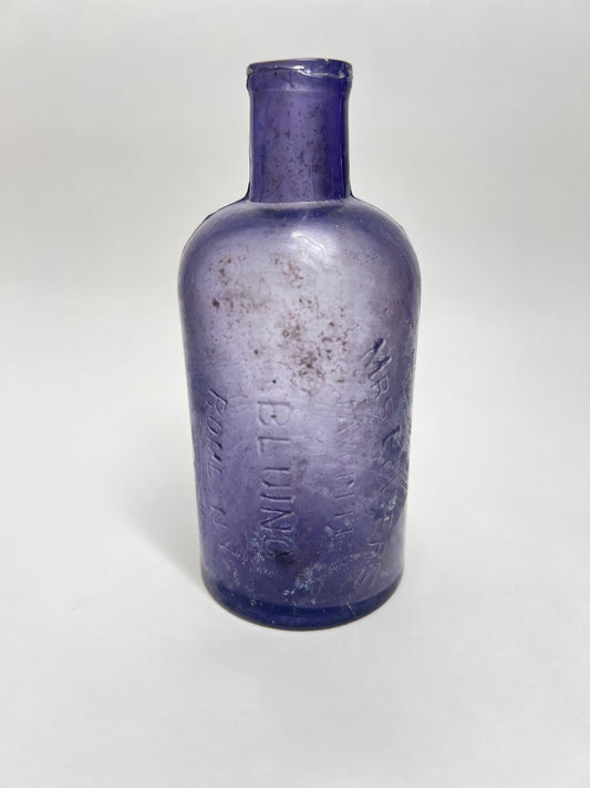 Antique Amethyst Glass Pharmacy Bottle: Blum Rome NY Embossed
