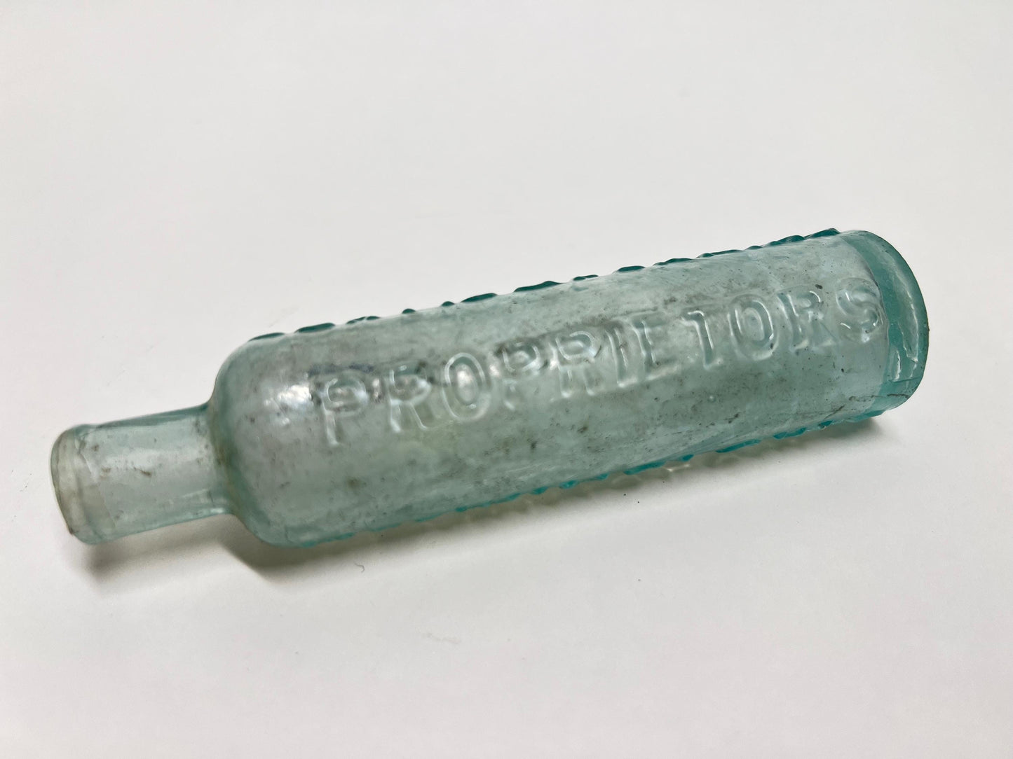 Antique Mrs. Winslow's Soothing Syrup Bottle: Aqua Glass Quack Medicine Collectible